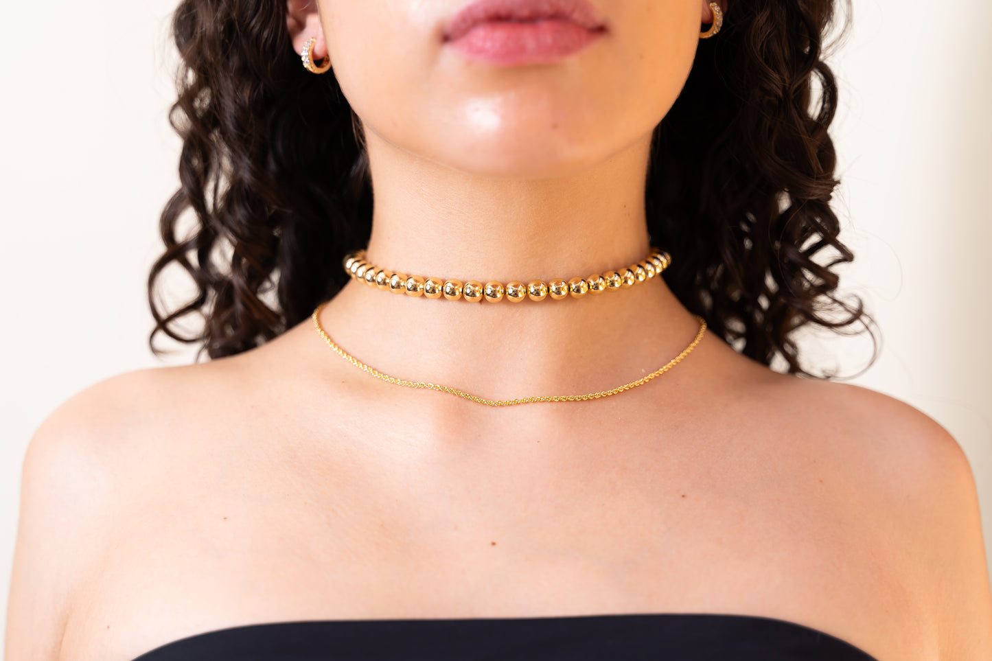 Collar Perlas Doradas